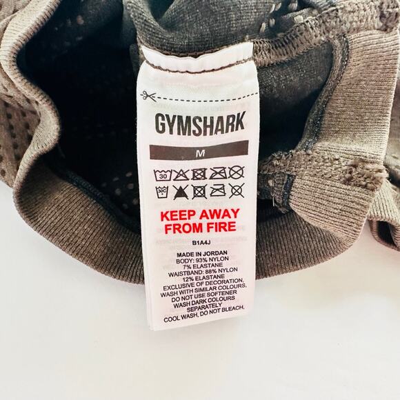 Gymshark Vital Soft Seamless Shorts Tan Size Medium High Waist Lift Gym Walk - Picture 3 of 5